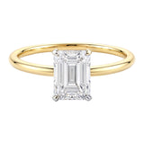 1.50Ct Emerald Lab Grown IGI G/VS1 Diamond Ring in 10K Yellow Gold