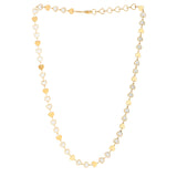 MOP Gem Heart Mirror Chain Necklace in 14K Yellow Gold