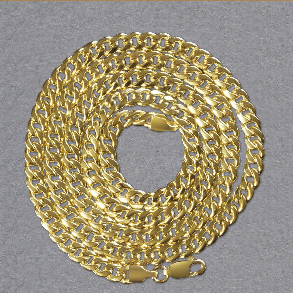 10k Yellow Gold Miami Cuban Semi Solid Chain (4.50 mm)