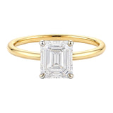 1 Carat Emerald Lab Grown IGI G/VS1 Diamond Solitaire Ring in 10K Yellow Gold