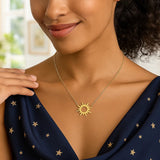 14K Yellow Gold Sunburst Necklace