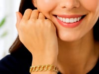 14k Yellow Gold Solid Double Link Charm Bracelet (8.00 mm)