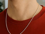 10k White Gold Solid Diamond Cut Rope Chain (1.40 mm)